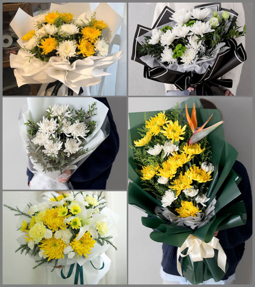 河北沧州河间市卧佛堂镇白事花束代送